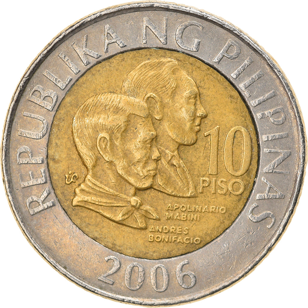 Coin, Philippines, 10 Piso, 2006, Manila, EF(40-45), Bi-Metallic, KM:278