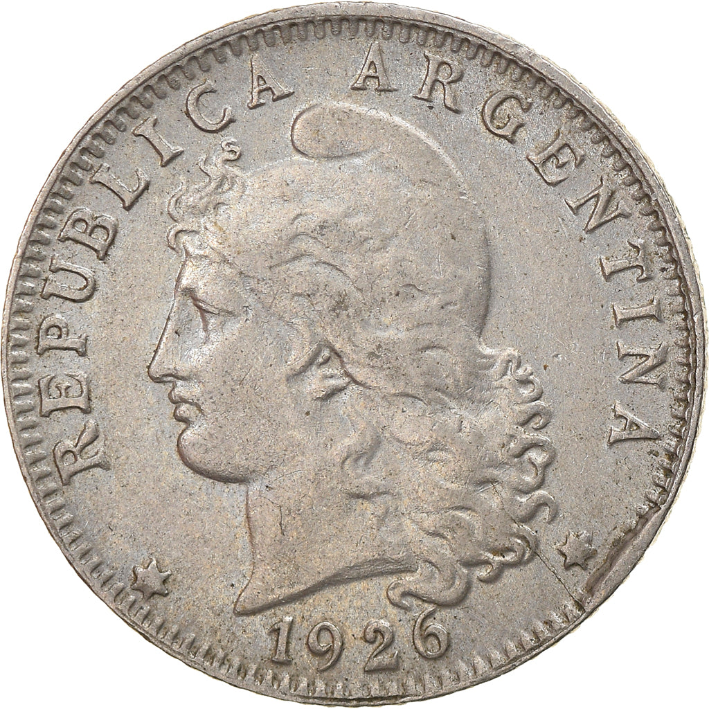 Coin, Argentina, 20 Centavos, 1926, EF(40-45), Copper-nickel, KM:36