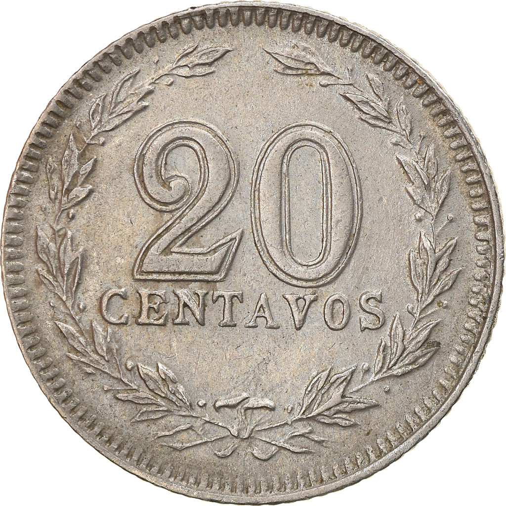 Coin, Argentina, 20 Centavos, 1926, EF(40-45), Copper-nickel, KM:36