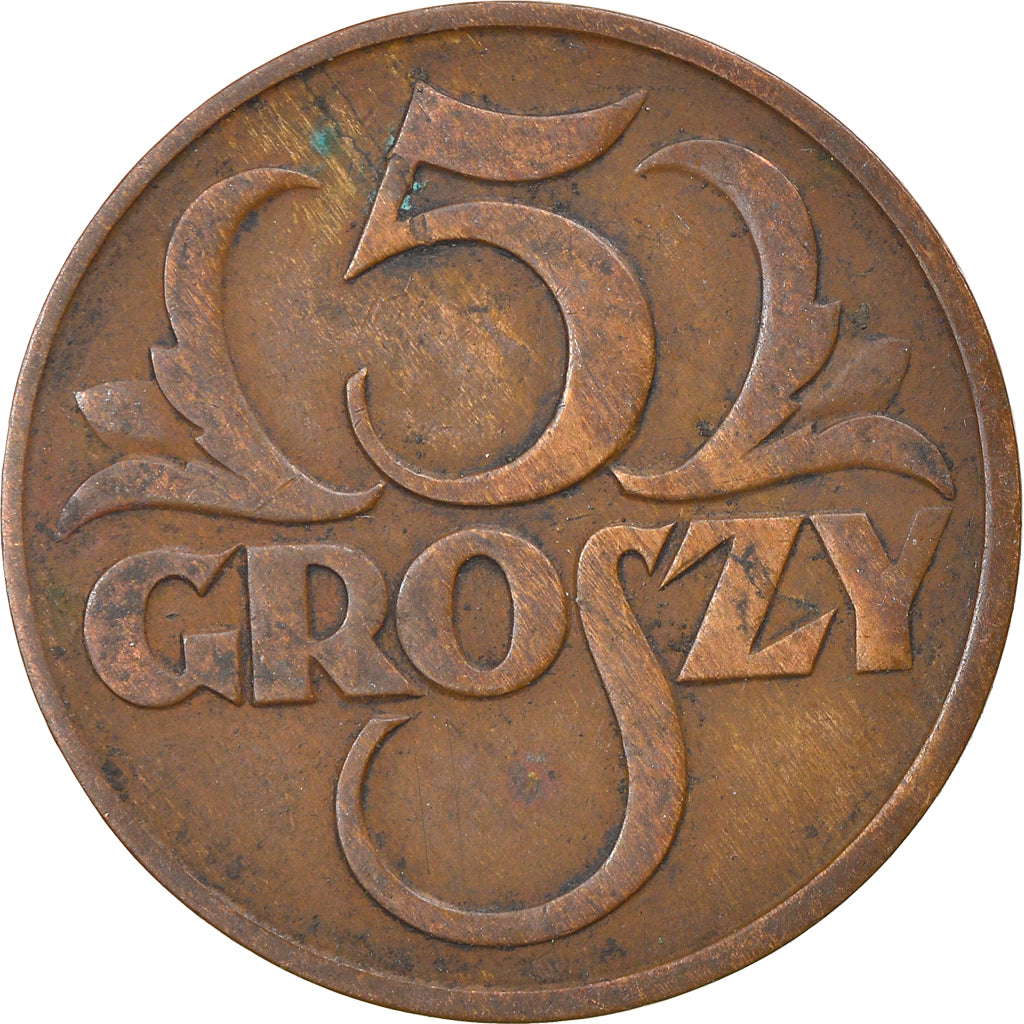 Coin, Poland, 5 Groszy, 1931, Warsaw, EF(40-45), Bronze, KM:10a
