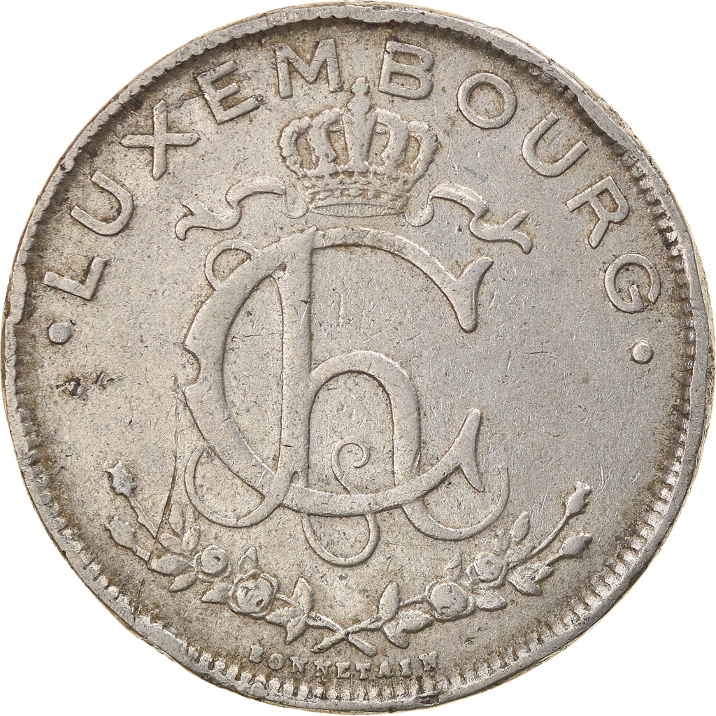Coin, Luxembourg, Charlotte, 2 Francs, 1924, VF(30-35), Nickel, KM:36