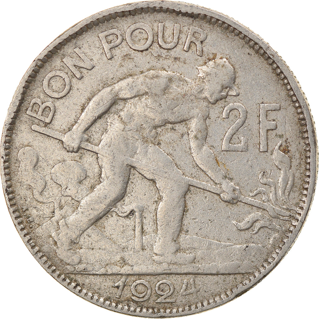 Coin, Luxembourg, Charlotte, 2 Francs, 1924, VF(30-35), Nickel, KM:36