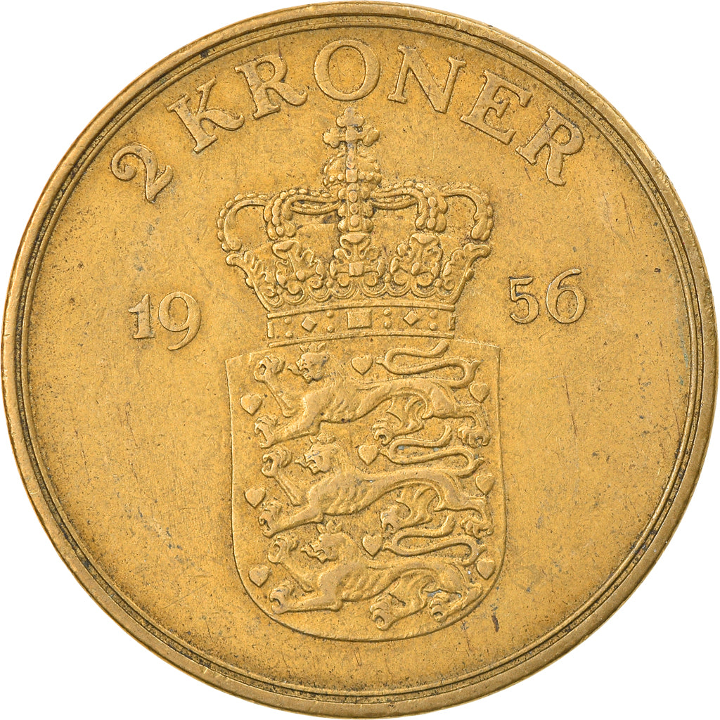 Coin, Denmark, Frederik IX, 2 Kroner, 1956, Copenhagen, EF(40-45)