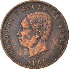Coin, Cambodia, 10 Centimes, 1860, VF(30-35), Bronze, KM:M3
