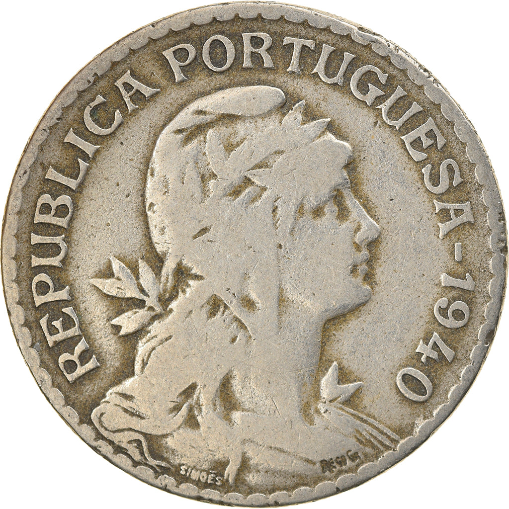 Coin, Portugal, Escudo, 1940, VF(30-35), Copper-nickel, KM:578