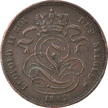 Moneta, Belgia, Leopold II, Centime, 1882, EF(40-45), Miedź, KM:33.1