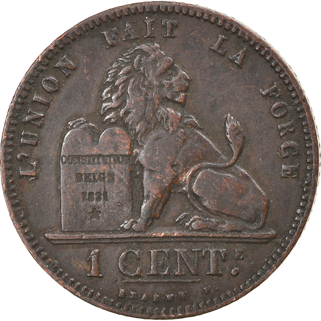 Coin, Belgium, Leopold II, Centime, 1882, EF(40-45), Copper, KM:33.1