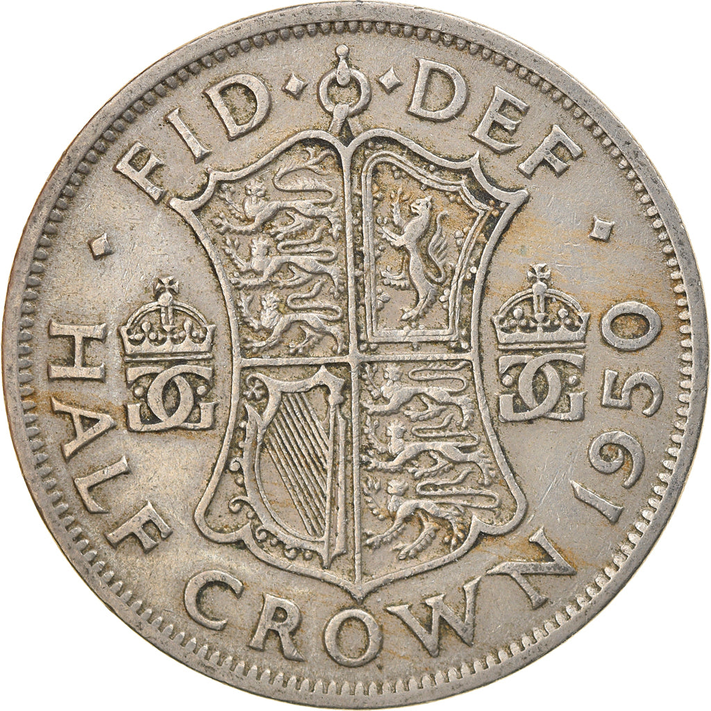 Moneta, Wielka Brytania, George VI, 1/2 Crown, 1950, EF(40-45), Miedź-Nikiel