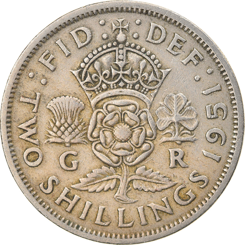 Moneta, Wielka Brytania, George VI, Florin, Two Shillings, 1951, EF(40-45)