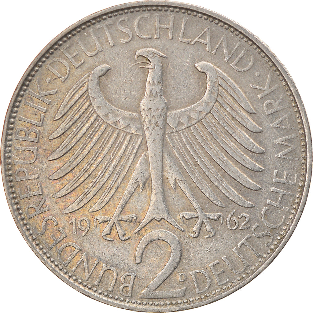 Coin, GERMANY - FEDERAL REPUBLIC, 2 Mark, 1962, Munich, EF(40-45)