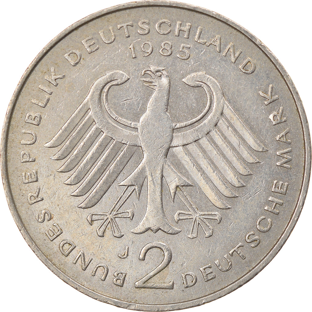 Coin, GERMANY - FEDERAL REPUBLIC, 2 Mark, 1985, Hambourg, EF(40-45)