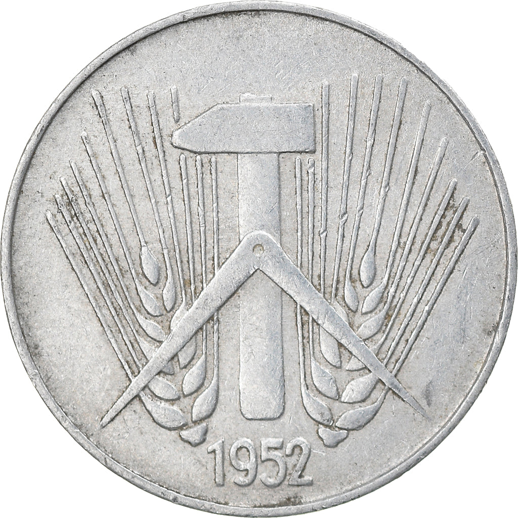 Munten, DUITSE DEMOCRATISCHE REPUBLIEK, 10 Pfennig, 1952, Berlin, ZF, Aluminium