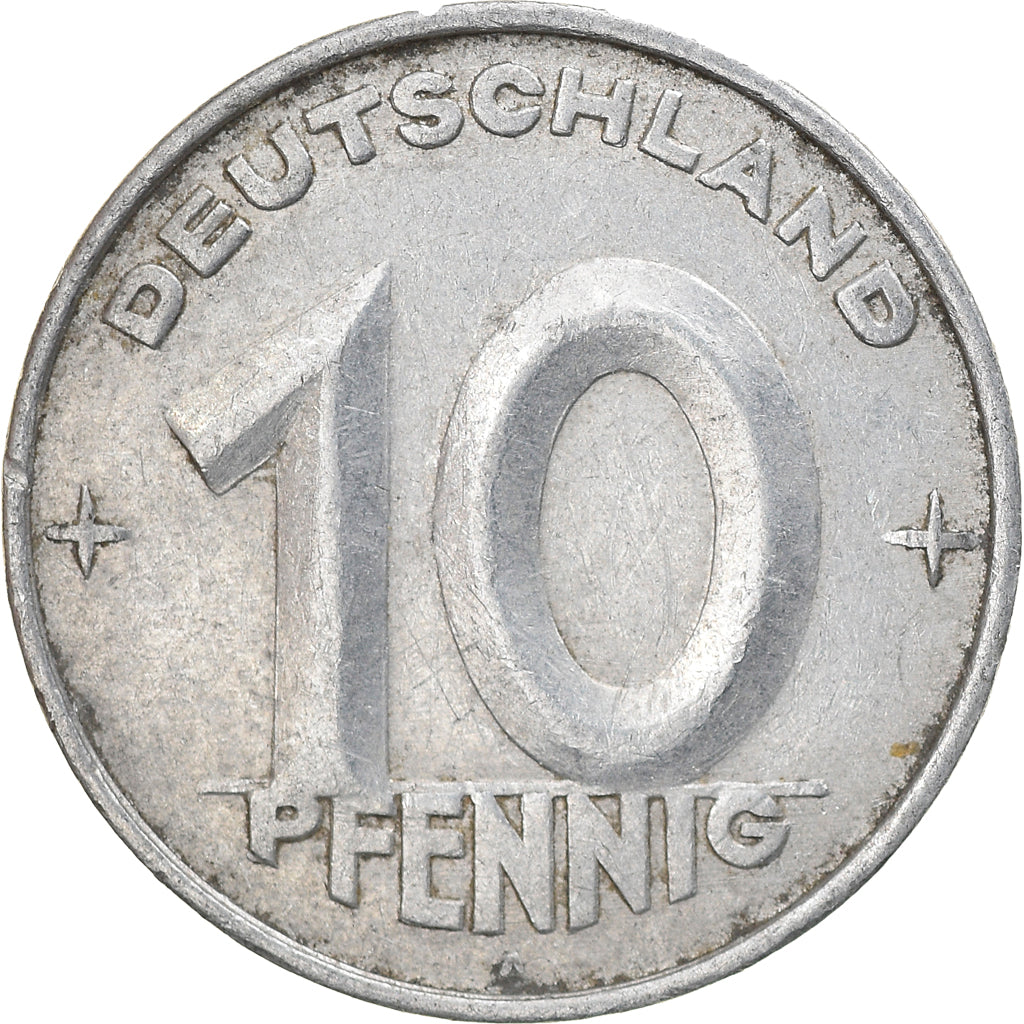 Munten, DUITSE DEMOCRATISCHE REPUBLIEK, 10 Pfennig, 1952, Berlin, ZF, Aluminium