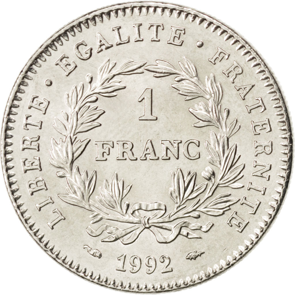 FRANCE, République, Franc, 1992, Paris, KM #1004.1, MS(65-70), Nickel, 24, G...