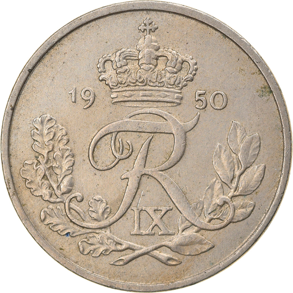 Monnaie, Danemark, Frederik IX, 25 Öre, 1950, Copenhagen, TTB, Copper-nickel