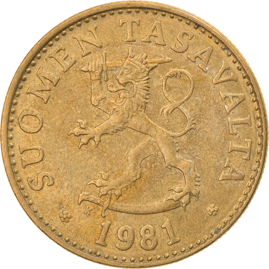 Moneta, Finlandia, 50 Penniä, 1981, EF(40-45), Aluminium-Brąz, KM:48