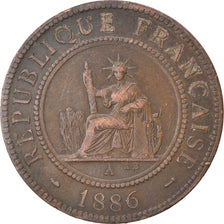 Coin, FRENCH INDO-CHINA, Cent, 1886, Paris, VF(30-35), Bronze, KM:1