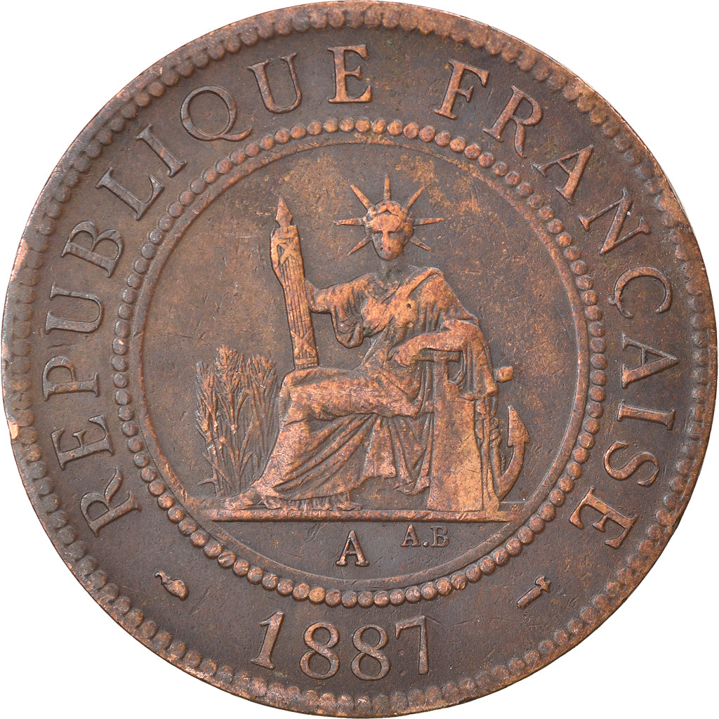 Coin, FRENCH INDO-CHINA, Cent, 1987, Paris, EF(40-45), Bronze, KM:1