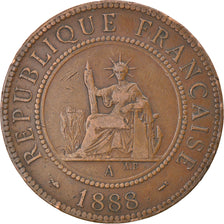 Münze, FRENCH INDO-CHINA, Cent, 1888, Paris, S+, Bronze, KM:1