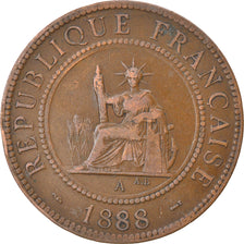 Coin, FRENCH INDO-CHINA, Cent, 1888, Paris, VF(30-35), Bronze, KM:1