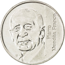 FRANCE, Mendès France, 5 Francs, 1992, Paris, KM #1006, MS(60-62), Nickel, 29, G