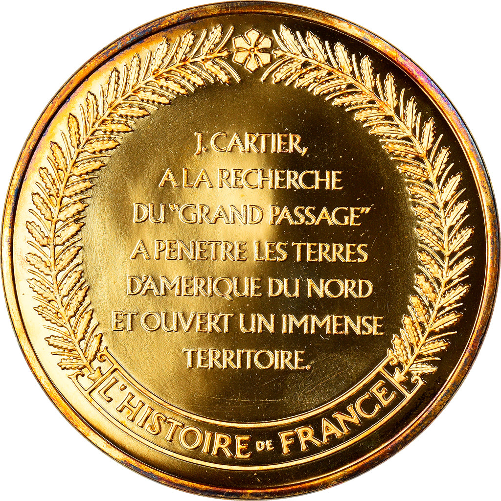 France, Medal, Jacques Cartier, Découverte du Canada, History, MS(65-70)