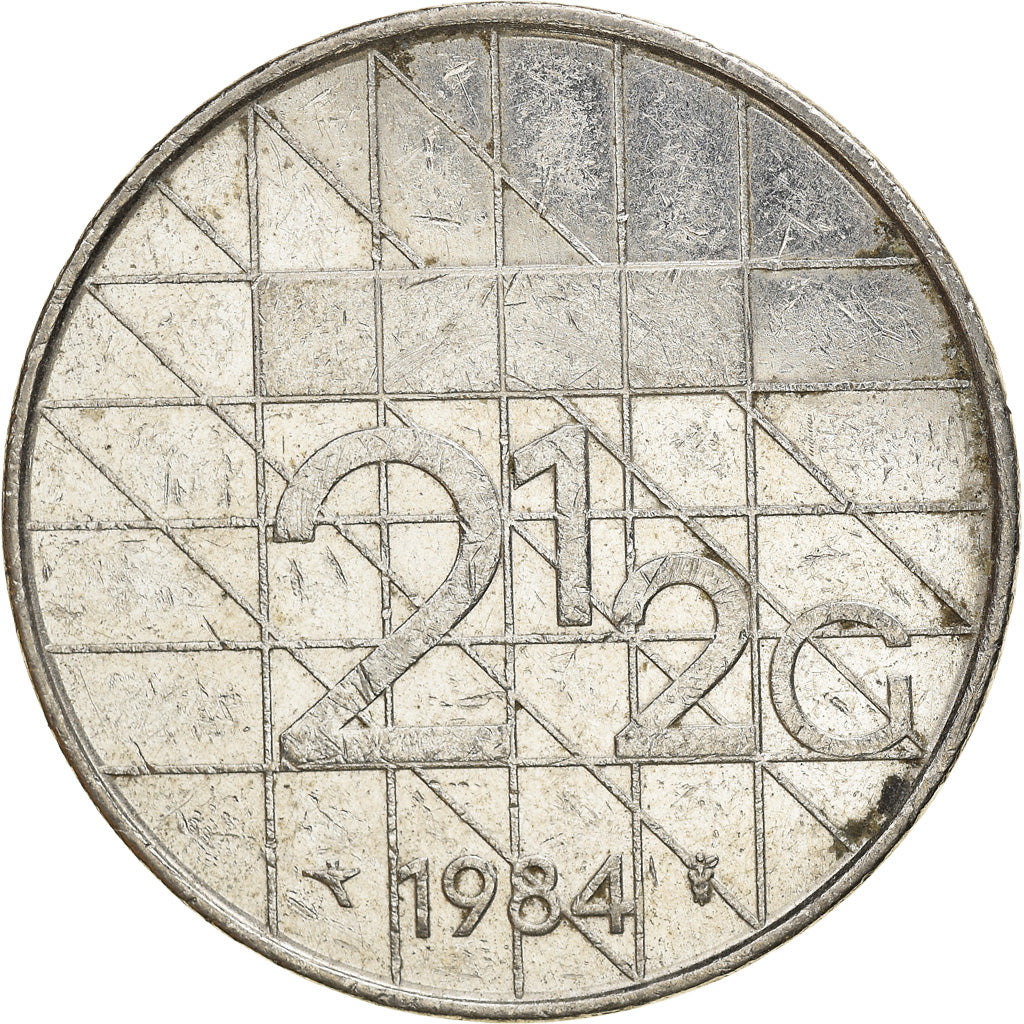Munten, Nederland, Beatrix, 2-1/2 Gulden, 1984, FR+, Nickel, KM:206