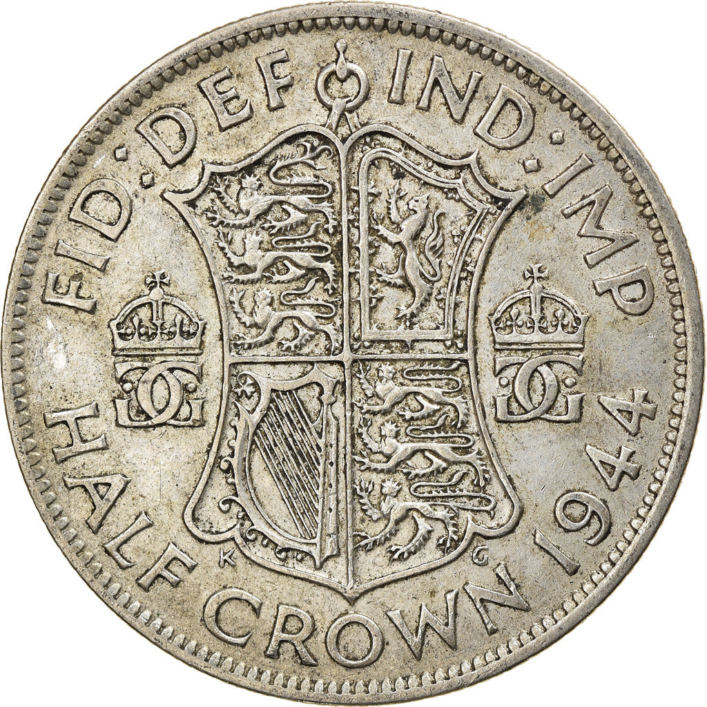 Coin, Great Britain, George VI, 1/2 Crown, 1944, EF(40-45), Silver, KM:856
