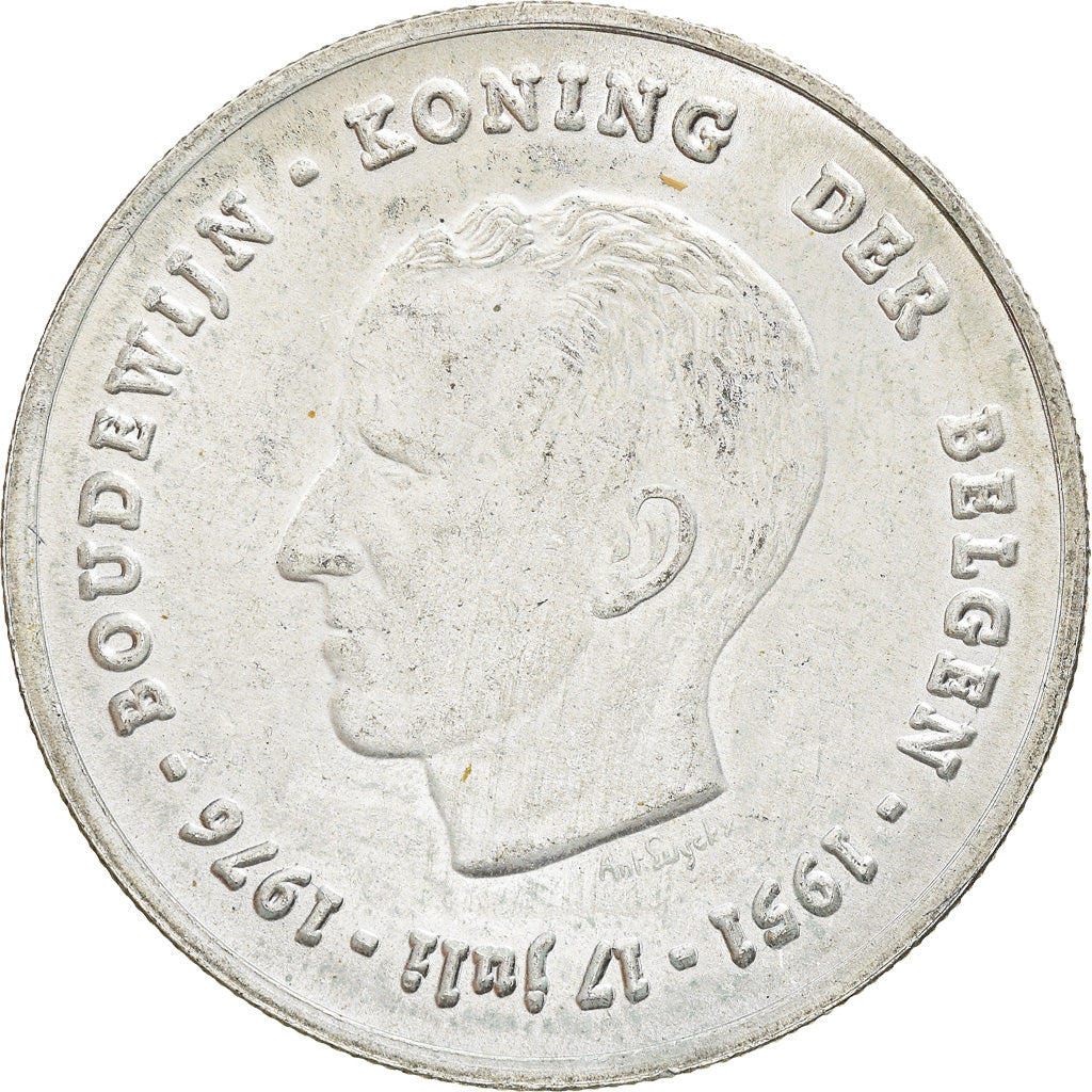 Moeda, Bélgica, 250 Francs, 250 Frank, 1976, Brussels, EF(40-45), Prata