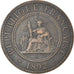 Coin, FRENCH INDO-CHINA, Cent, 1892, Paris, VF(30-35), Bronze, KM:1