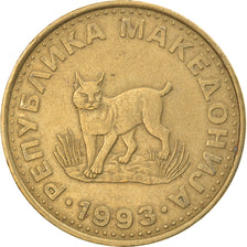 Moneta, Macedonia, 5 Denari, 1993, EF(40-45), Mosiądz, KM:4