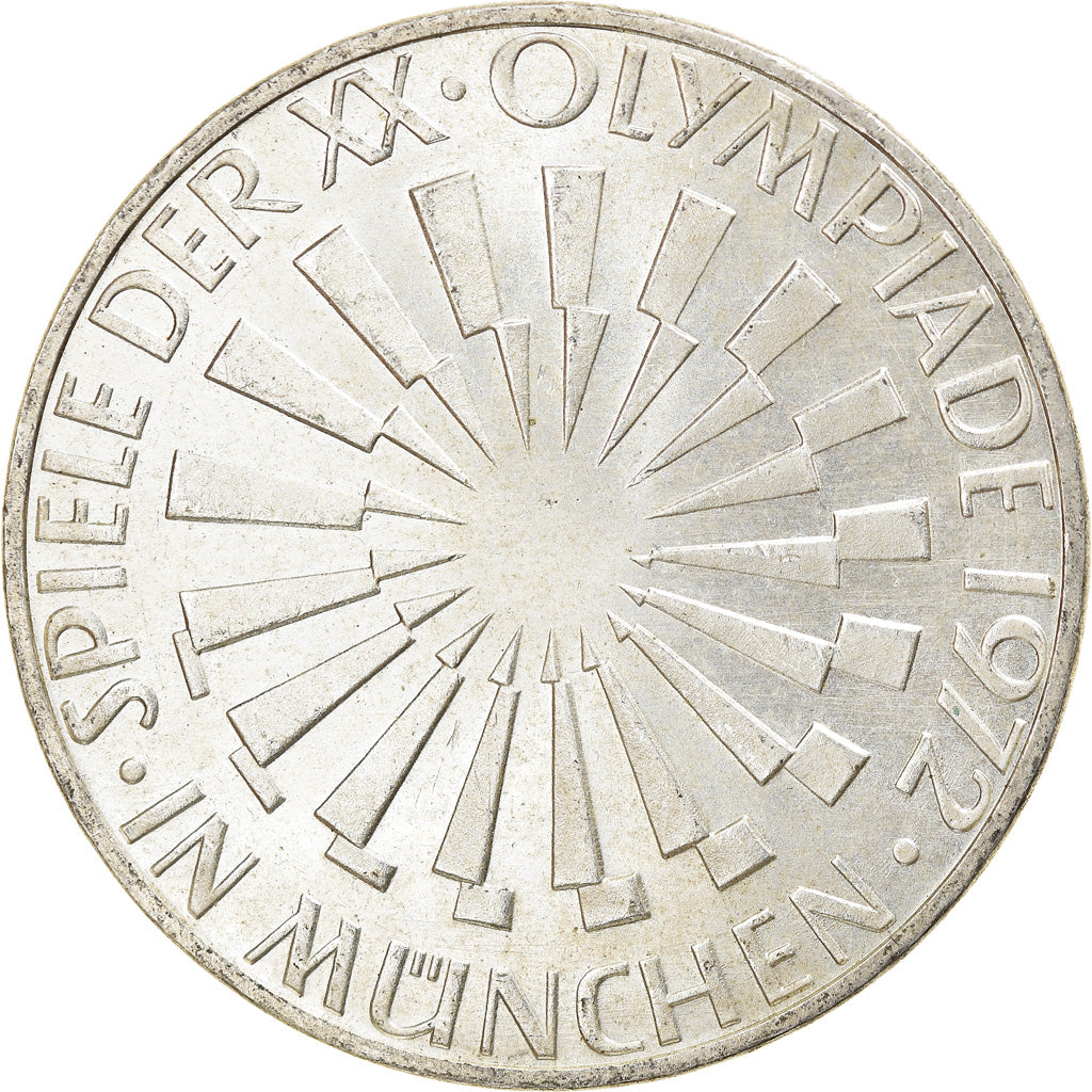 Moneda, ALEMANIA - REPÚBLICA FEDERAL, 10 Mark, 1972, Karlsruhe, EBC+, Plata