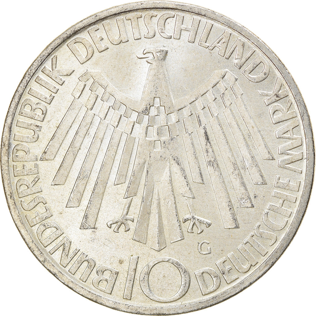 Moneda, ALEMANIA - REPÚBLICA FEDERAL, 10 Mark, 1972, Karlsruhe, EBC+, Plata