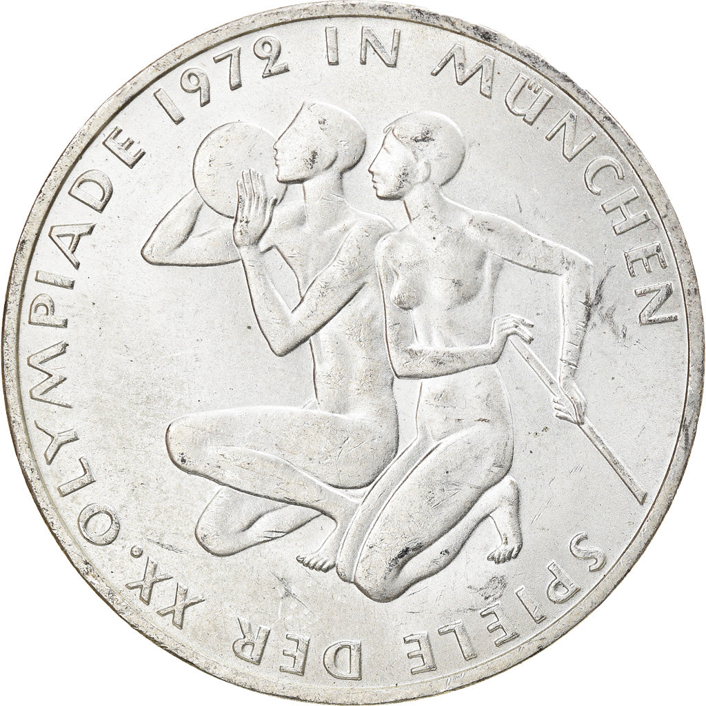 Munten, Federale Duitse Republiek, 10 Mark, 1972, Munich, PR+, Zilver, KM:132