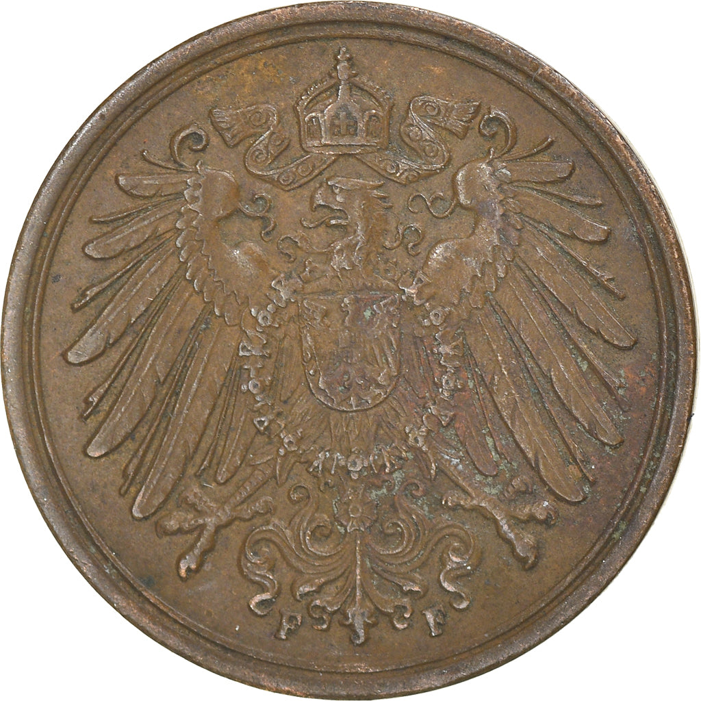 Munten, DUITSLAND - KEIZERRIJK, Wilhelm II, Pfennig, 1907, Stuttgart, ZF, Koper