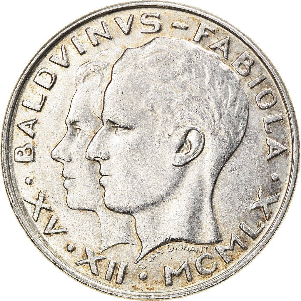 Moneta, Belgia, 50 Francs, 50 Frank, 1960, Brussels, AU(55-58), Srebro, KM:152.1