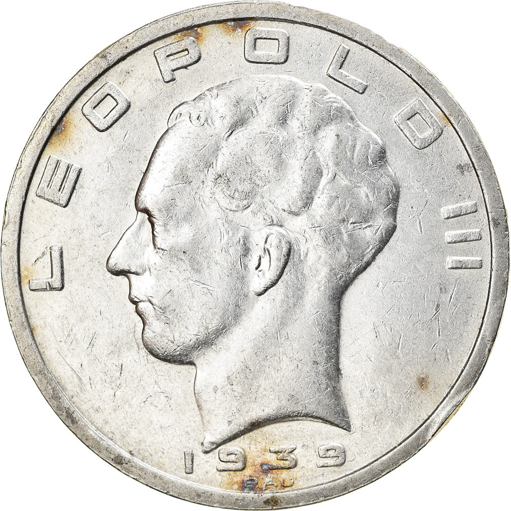 Coin, Belgium, 50 Francs, 50 Frank, 1939, EF(40-45), Silver, KM:121