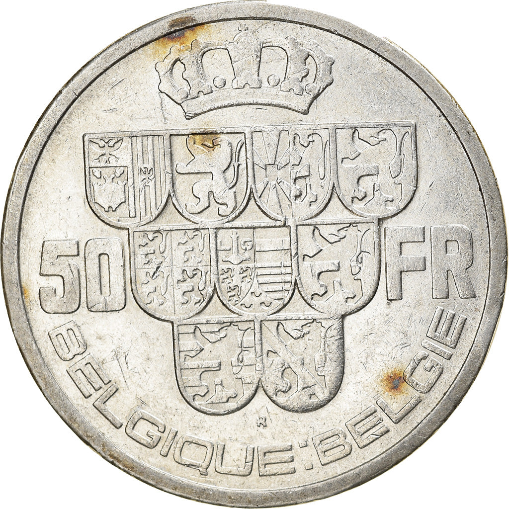 Coin, Belgium, 50 Francs, 50 Frank, 1939, EF(40-45), Silver, KM:121