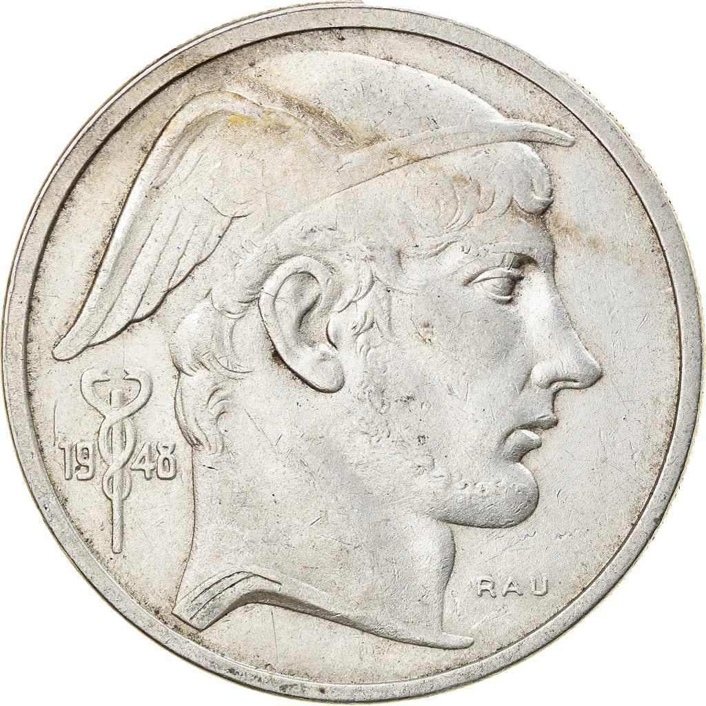 Coin, Belgium, 50 Francs, 50 Frank, 1948, EF(40-45), Silver, KM:137