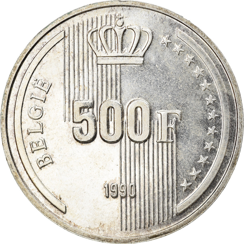 Coin, Belgium, 500 Francs, 500 Frank, 1990, Brussels, EF(40-45), Silver, KM:178