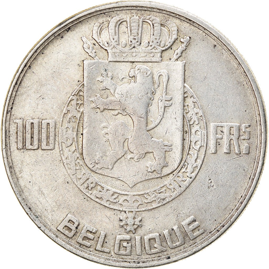 Moneda, Bélgica, 100 Francs, 100 Frank, 1948, MBC, Plata, KM:138.1