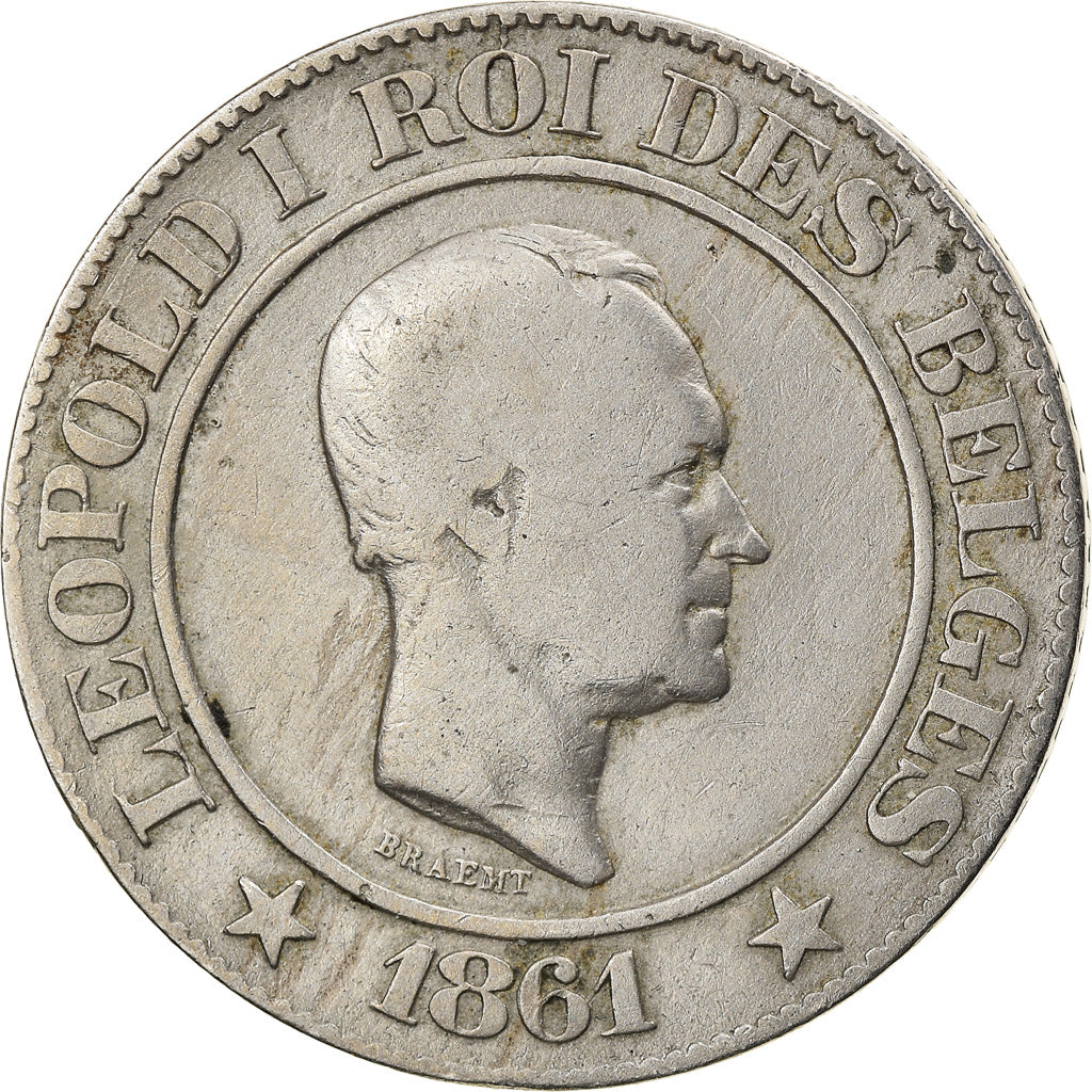 Coin, Belgium, Leopold I, 20 Centimes, 1861, VF(30-35), Copper-nickel, KM:20