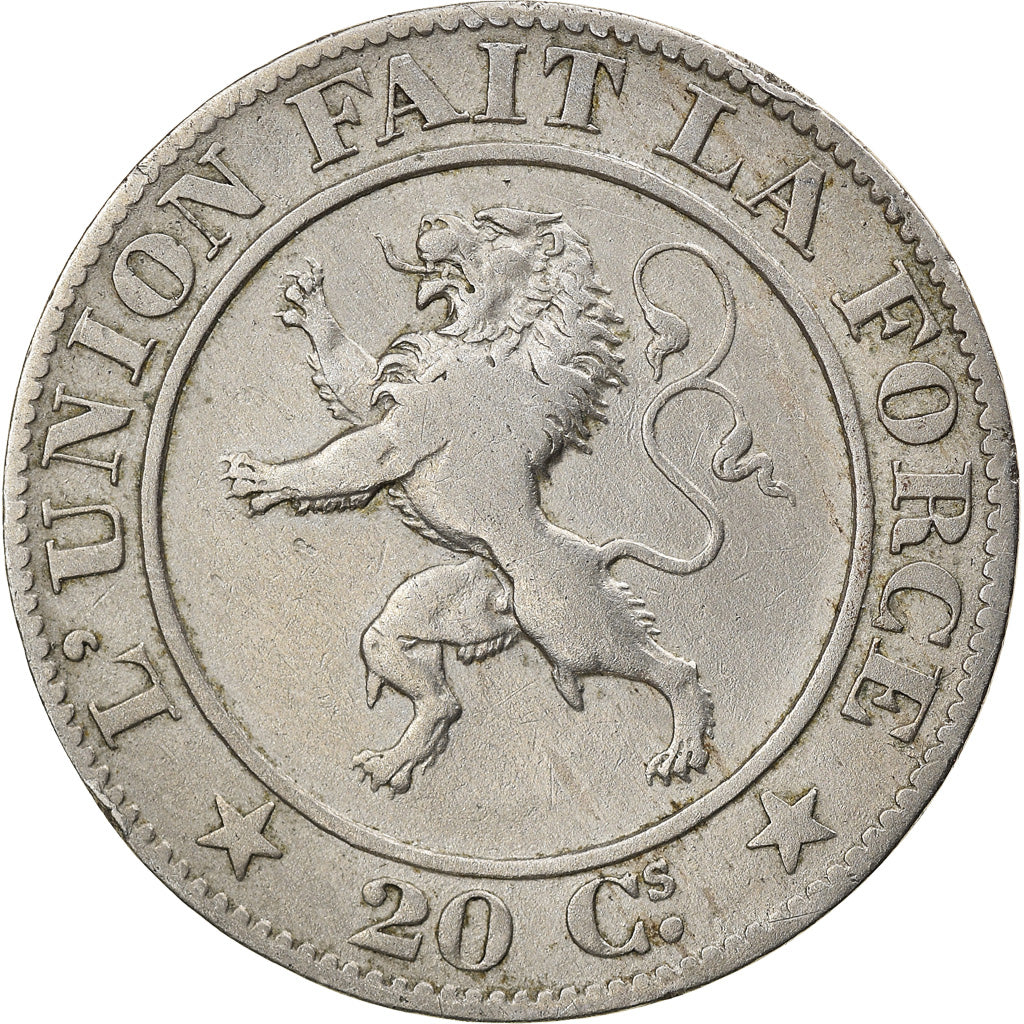 Coin, Belgium, Leopold I, 20 Centimes, 1861, VF(30-35), Copper-nickel, KM:20