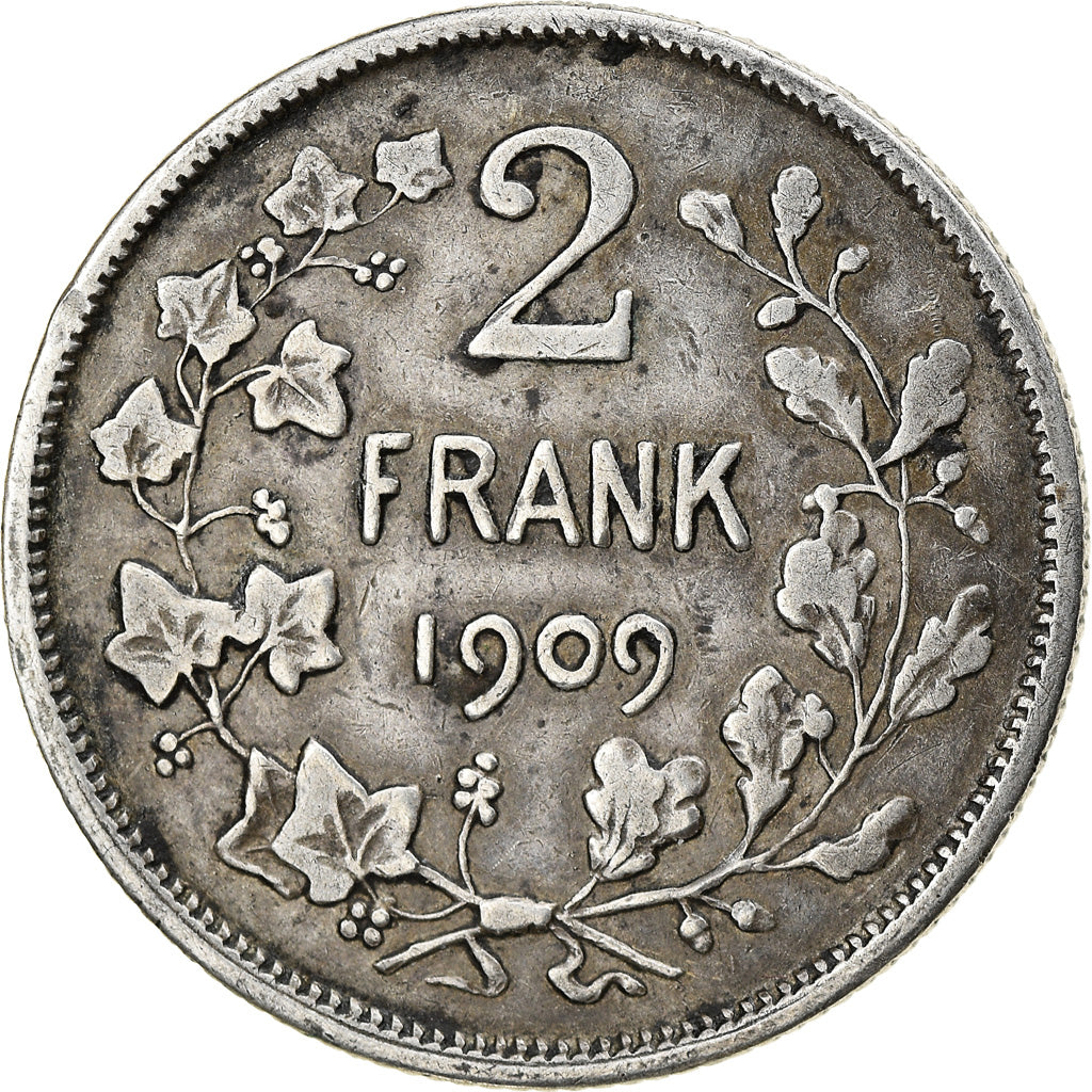 Monnaie, Belgique, 2 Francs, 2 Frank, 1909, TB+, Argent, KM:59