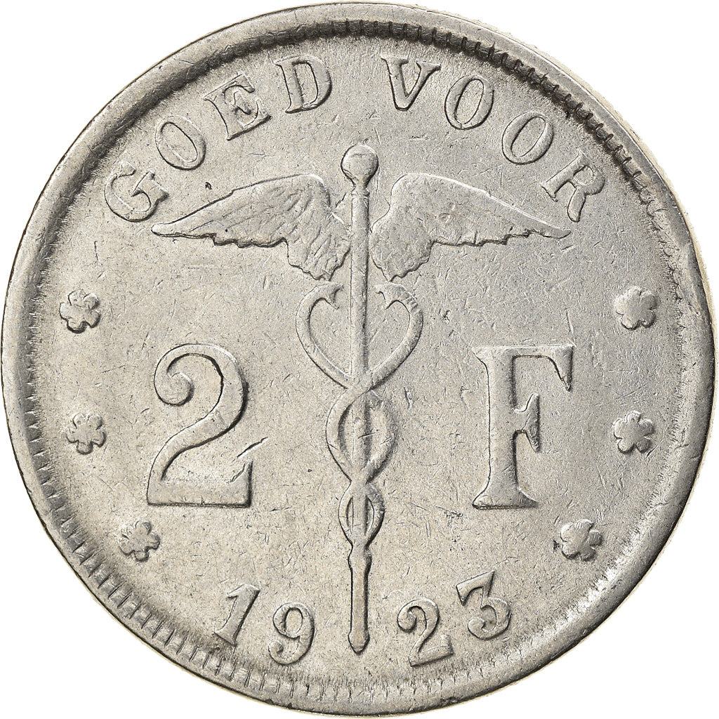 Coin, Belgium, 2 Francs, 2 Frank, 1923, EF(40-45), Nickel, KM:92