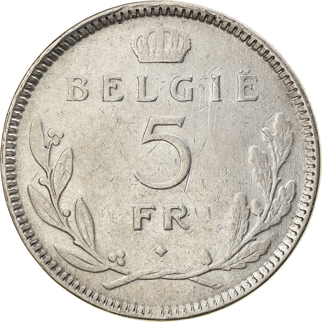 Coin, Belgium, 5 Francs, 5 Frank, 1936, EF(40-45), Nickel, KM:109.1