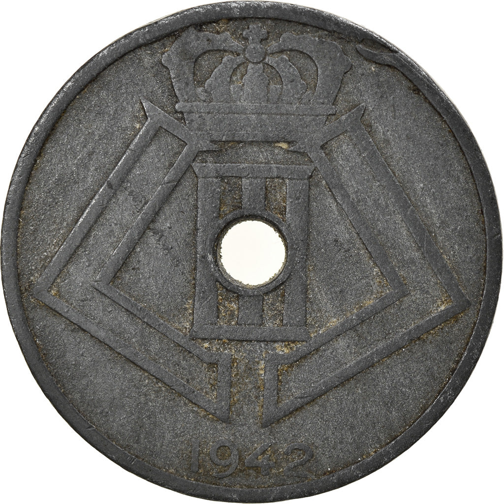 Moneta, Belgio, 25 Centimes, 1942, MB+, Zinco, KM:131
