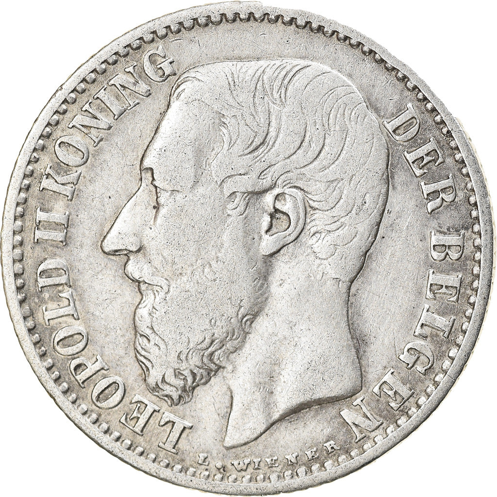 Coin, Belgium, Leopold II, Franc, 1887, EF(40-45), Silver, KM:29.1