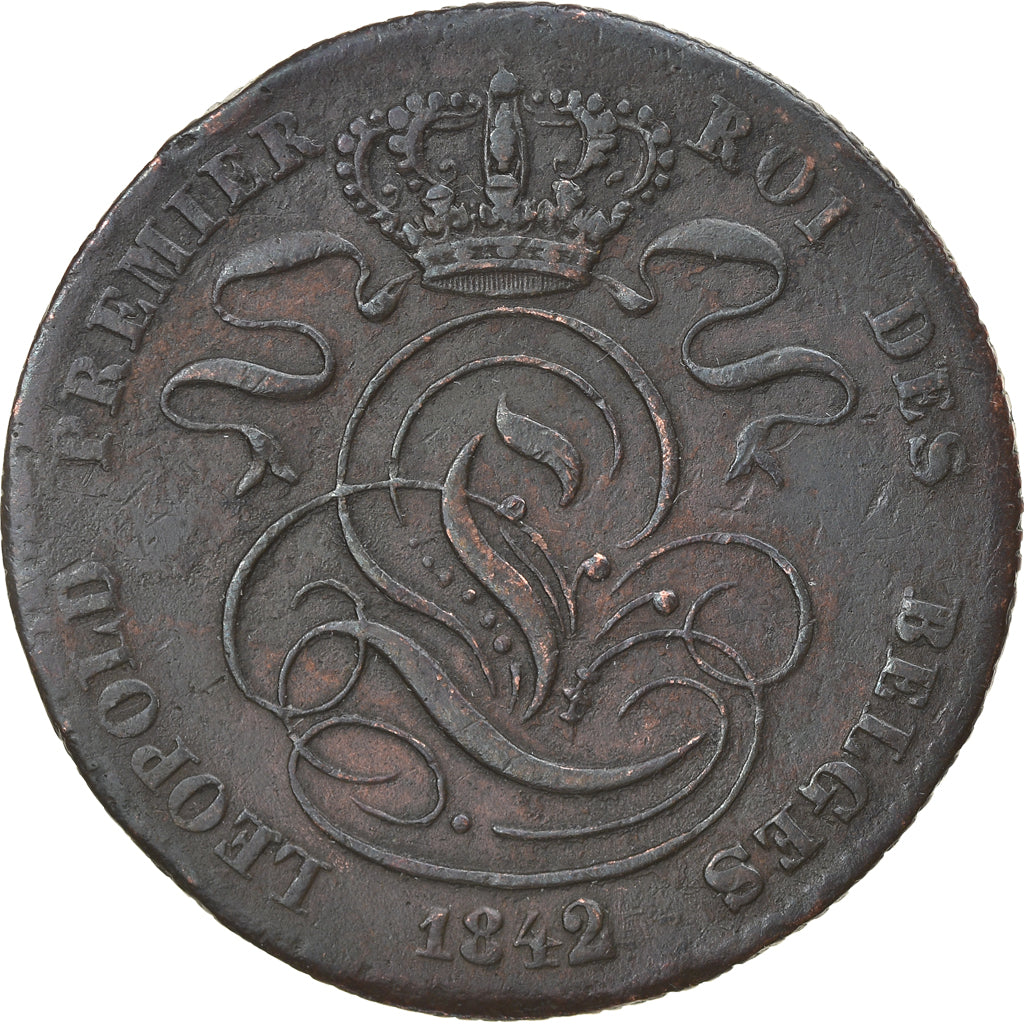 Coin, Belgium, Leopold I, 5 Centimes, 1842, VF(30-35), Copper, KM:5.1