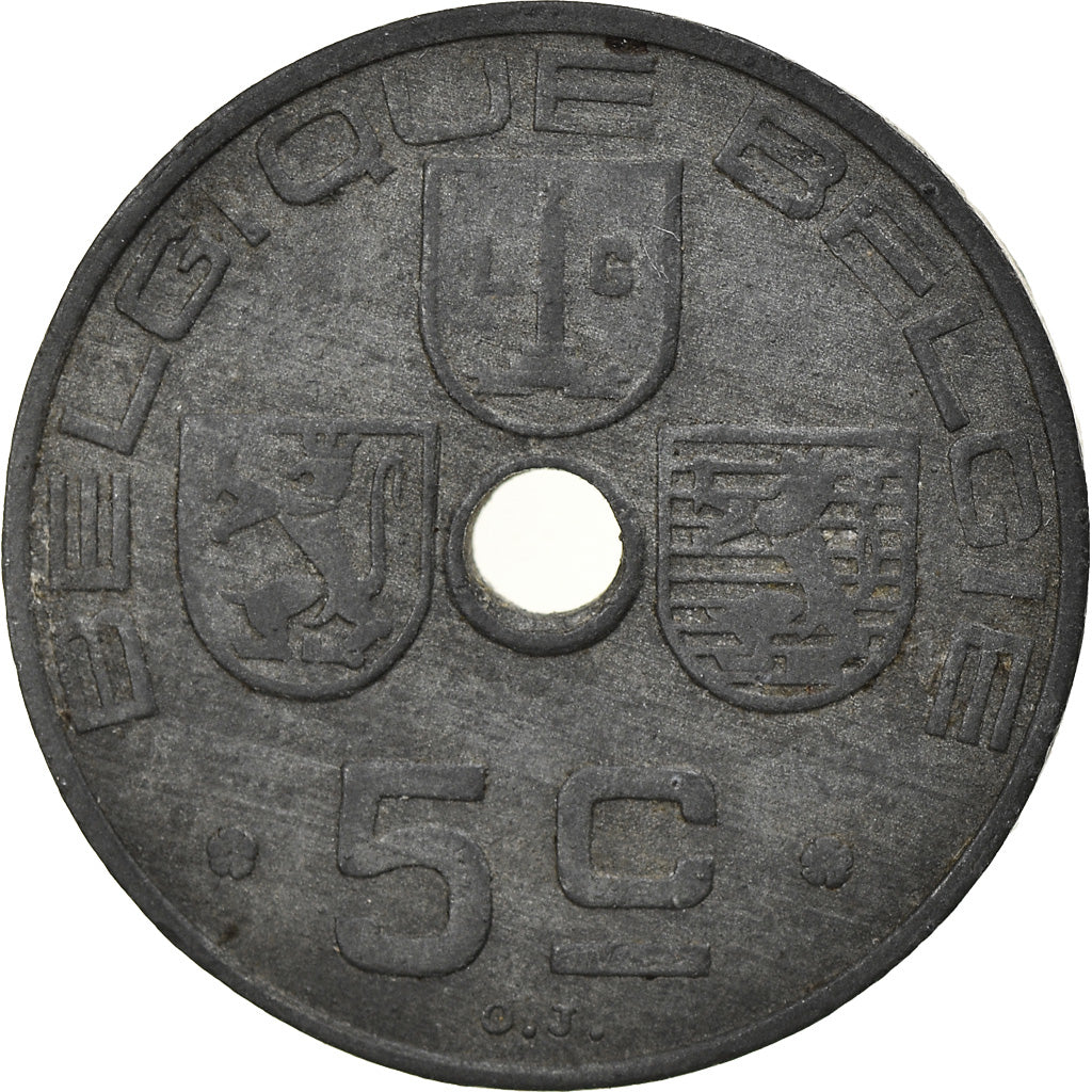 Coin, Belgium, 5 Centimes, 1941, EF(40-45), Zinc, KM:123
